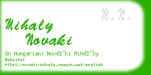 mihaly novaki business card